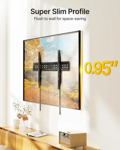 Miniatura 7 de monTEK Soporte de pared fijo ultra delgado para televisores planos y curvos de 43 a 95 pulgadas, perfil súper bajo de 0.95 pulgadas de pared