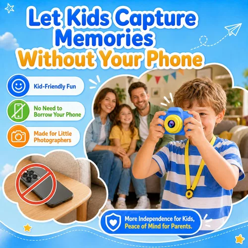 Miniatura 4 de Desuccus Cámara para niños, juguetes de Navidad y cumpleaños para niños y niñas, juguetes para niños de 3, 4, 5, 6, 7, 8, 9 años, cámara de video