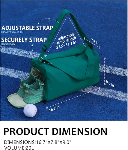 Miniatura 3 de Pequeña bolsa de gimnasio para mujer con compartimento para zapatos, elegante bolsa de viaje para avión, bolsa de lona ligera para mujeres