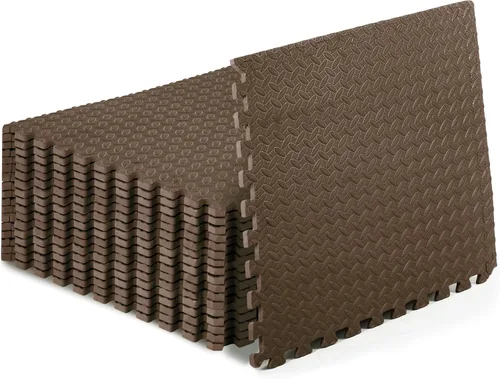 Miniatura 14 de ProsourceFit - Tapete de ejercicio tipo rompecabezas de ½ pulgada, losetas de espuma EVA entrelazadas para gimnasio en casa, para niños, negro, 24 x