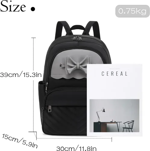 Miniatura 4 de MYHOZEE Bolso tipo mochila para mujer, Black01, Mochilas Daypack