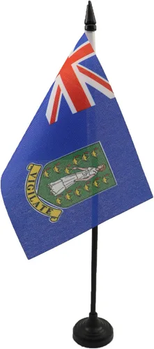 Miniatura 56 de Bandera de mesa de Anguila de 4 x 6 pulgadas, bandera de escritorio británica de Anguila, 5.9 x 3.9 in, palo y base de plástico negro AZ FLAG