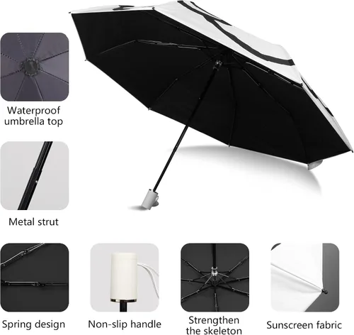 Miniatura 4 de WANLIAN Sombrillas para protección UV, paraguas de viaje compacto, paraguas para protección solar, resistente al viento, impermeable, protección UV