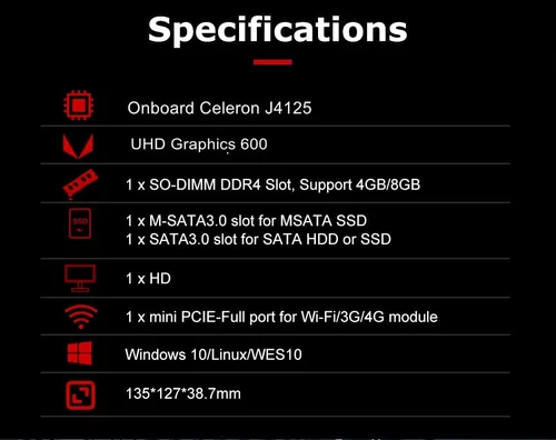 Miniatura 4 de Router PC, Celeron J4125, 4 x Intel Giga LAN, 2 USB3.0, 4 USB2.0, COM/RS232, HDMI, sin ventilador, mini dispositivo de cortafuegos, PC