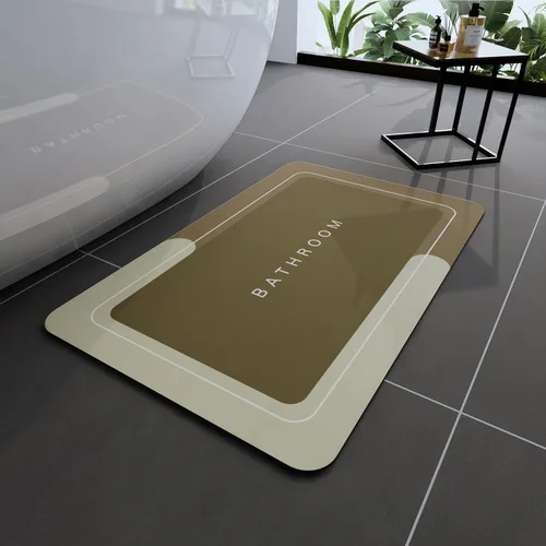 Miniatura 60 de Tapete de baño, tapetes de baño súper absorbentes, antideslizantes, de secado rápido, tapetes de goma fina para piso de baño que caben debajo