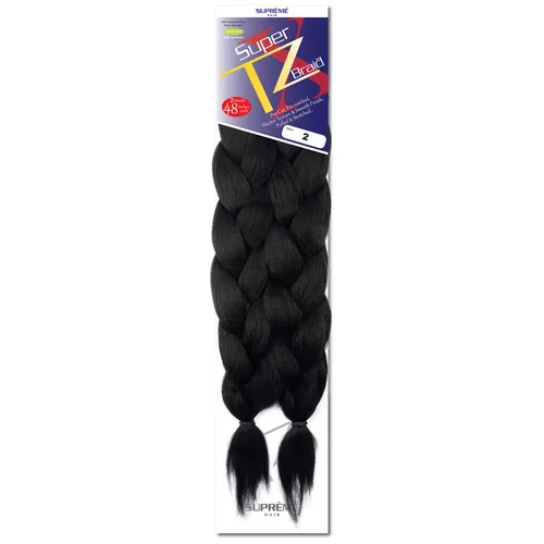 Supreme Super X TZ Braid - Cabello de expresión preestirado prepeinado para trenzar, 2 paquetes en 1 paquete de 48 pulgadas (3 paquetes) (2)