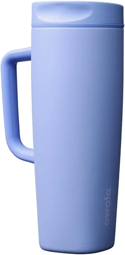 Miniatura 37 de Owala SmoothSip Slider - Vaso de café aislado de acero inoxidable, reutilizable, taza de café helado, taza de viaje para café caliente, sin BPA, 12