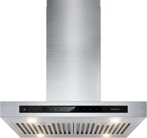 Miniatura 8 de Campana extractora de montaje en pared de 36 pulgadas, campana de cocina de 900 CFM con control de voz/gestos/táctiles, campana de ventilación