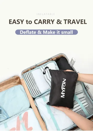 Miniatura 6 de Almohada inflable para reposapies de viaje, almohada de altura ajustable para autos, hogar, oficina, trenes, avión, haz una cama plana para bebés