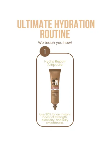 Miniatura 7 de Salon In by Recamier Hydra Repair SOS Shots 12 unidades Ampollas intensivas de reparación del cabello para cabello seco y dañado 0.5 fl oz