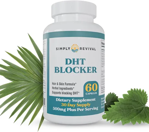 Bloqueador DHT para hombres y mujeres – Suplemento herbario de palma enana americana para el crecimiento del cabello – Apoya el nuevo crecimiento,