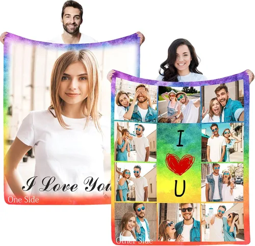 Miniatura 10 de Regalos personalizados de cumpleaños para el Día del Padre, para papá, abuelo, hombres, manta personalizada con fotos para mi papá, regalos de hija