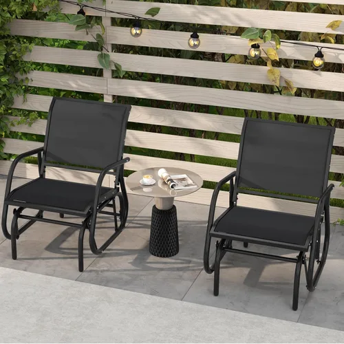 Miniatura 4 de Giantex Silla columpio con marco de metal de estudio, cómoda silla de patio para jardín, porche, patio trasero, piscina, mecedora para césped al