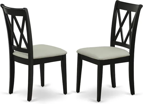 Miniatura 7 de East West Furniture DLCL5-BLK-C - Juego de mesa de comedor de 5 piezas, incluye una mesa de comedor redonda con gotas y 4 sillas tapizadas de tela