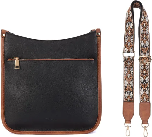 Miniatura 9 de Telena Monederos cruzados para mujer, de piel vegana, de moda, con correa ajustable para guitarra