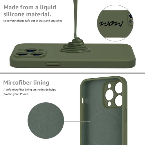 Miniatura 6 de Funda de silicona con soporte para iPhone 17 Pro [compatible con MagSafe] [Protección completa de la cámara] (6.3 pulgadas 2025), fundas de teléfono