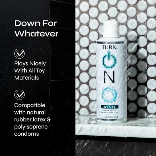 Miniatura 5 de Turn On Lubricante personal a base de agua apto para juguetes, fórmula limpia, suave y no pegajosa, sin glicerina, seguro para todos los juguetes, 8