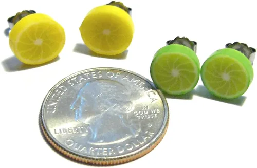 Miniatura 3 de Lemon and Lime Stud Earrings - Tiny Food Jewelry