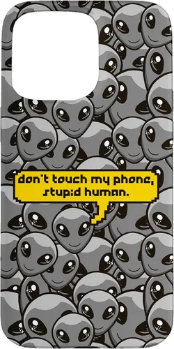 Miniatura 30 de Funda para iPhone 13 Pro Alien Dont Touch My Phone Stupid Human Funny Space Lover Case
