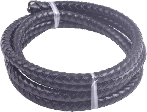 Miniatura 68 de KONMAY 2 yardas 8.0mm Cordón redondo de cuero trenzado auténtico marrón antiguo para corbata de bolo