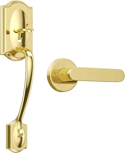 Manijas de puerta exteriores, manija de puerta delantera dorada, manija de puerta de entrada, parte inferior ajustable, manija de puerta de entrada,