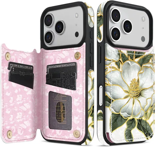 Miniatura 58 de NNH Funda tipo cartera compatible con iPhone Xs Max con bloqueo RFID, ranuras para tarjetas, folio de piel sintética, función atril, doble cierre