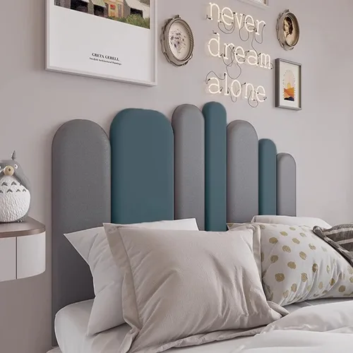 Miniatura 8 de Paneles de pared tapizados, almohadillas suaves para cojín de pared para dormitorio, decoración de pared, cabecera anticolisión, panel de protección