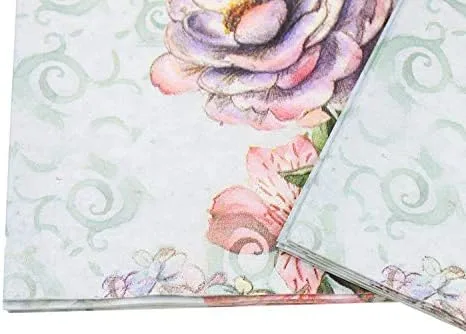 Miniatura 4 de WallyE Servilletas de papel de rosa y mariposa, tejido floral para fiesta de té, almuerzo, despedida de soltera, fiesta de té, boda o decoupage