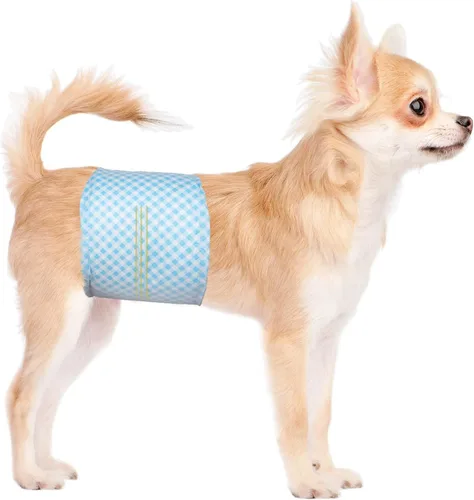 Miniatura 8 de Bandas desechables para el vientre para perros machos, pañales para cachorros machos con indicador de humedad, pañales suaves súper absorbentes