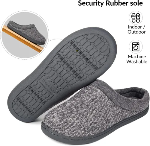 Miniatura 3 de Pantuflas de algodón caliente y espuma viscoelástica. Tejidas. Para la casa. Suela antideslizante.
