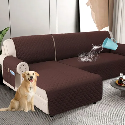 Miniatura 16 de H.VERSAILTEX Fundas de Sofá Seccional 100% Impermeables de 2 Piezas Fundas de Sofá en Forma de L Lavables para Perros Antideslizantes
