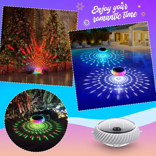 Miniatura 7 de Askyli Luces Flotantes de Piscina, Luces Solares para Piscina con Impermeable IP68 Que Flotan, Luz Solar Flotante para Piscina con Cambio