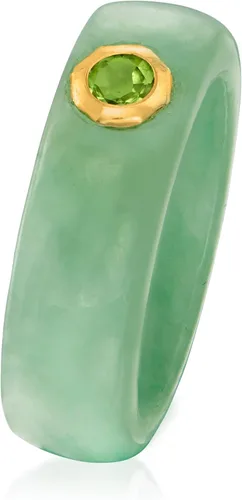 Miniatura 3 de Ross-Simons Anillo de jade y peridoto de 0.30 quilates con oro amarillo de 14 quilates