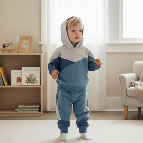 Miniatura 189 de Conjunto de ropa de otoño e invierno para bebé y niño, sudadera larga con capucha y pantalones para niños pequeños, 6, 12, 18, 24 meses, 2T