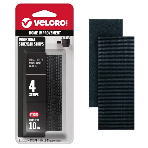 Miniatura 9 de Velcro Brand Cuadrados de Servicio Pesado con Adhesivo 4 Juegos, Negro Sujetadores de Gancho y Bucle de Fuerza Industrial Soporta 10 Libras