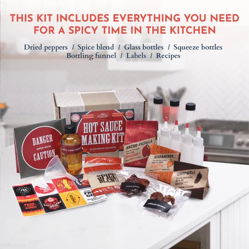 Miniatura 6 de Kit de salsa picante (7 botellas gourmet para chuparse los dedos), contiene pimientos reliquia de 5° generación de agricultores, conjunto completo