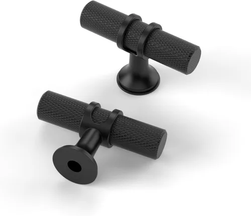 Miniatura 44 de Asidrama - Paquete de 10 manijas para gabinete de cocina de 3 pulgadas (76mm) de color negro mate y bronce champán, tiradores para gabinete