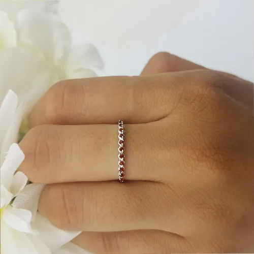 Miniatura 5 de Dazzlingrock Collection Anillo apilable de plata de ley de 0,12 quilates de plata de ley