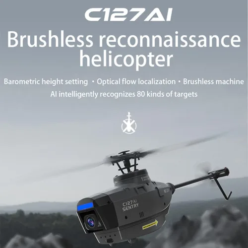Miniatura 2 de RC ERA C127AI Helicóptero RC para Adultos, Hormiga Negra de 4 Canales con Motores Sin Escobillas de Control Remoto, Vehículo Aéreo No Tripulado