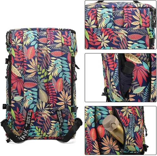 Miniatura 3 de Kalesi Mochila Bolsa de Lona para Gimnasio 4 Vías Impermeable con Compartimento para Zapatos para Viaje Deporte Senderismo Laptop, X-Grande