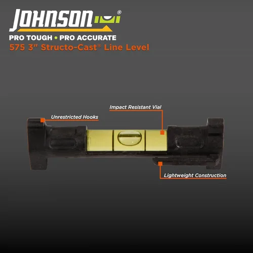 Miniatura 3 de Johnson Level & Tool 575 - Línea de fundición estructural, 3 pulgadas, 1 nivel