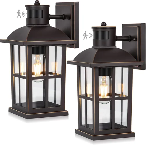 Miniatura 11 de Paquete de 2 luminarias de pared para exteriores de 14 pulgadas del anochecer al amanecer, luminarias de iluminación exterior para montaje en pared