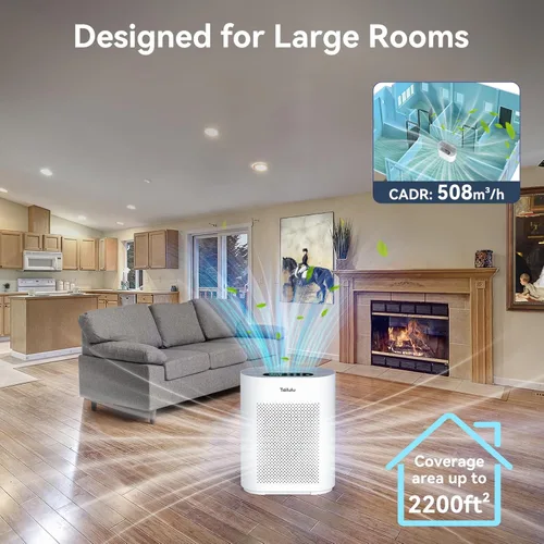 Miniatura 2 de Purificadores de aire para el hogar de hasta 2200 pies cuadrados de habitación grande, purificador de aire Hepa H14 con pantalla de monitor