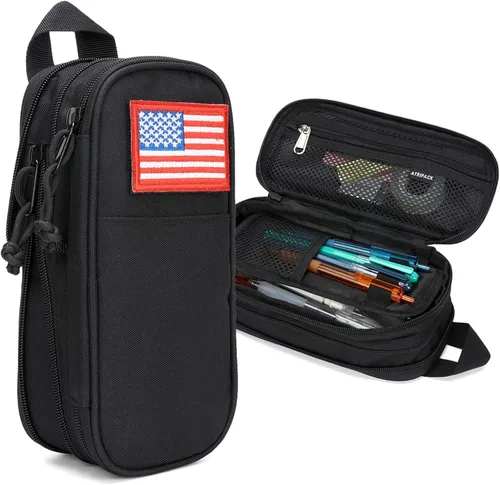 Miniatura 8 de ATRIPACK Estuche para lápices de gran capacidad, gran almacenamiento, táctica, pequeña bolsa de herramientas, estuche para rotuladores, bolsa