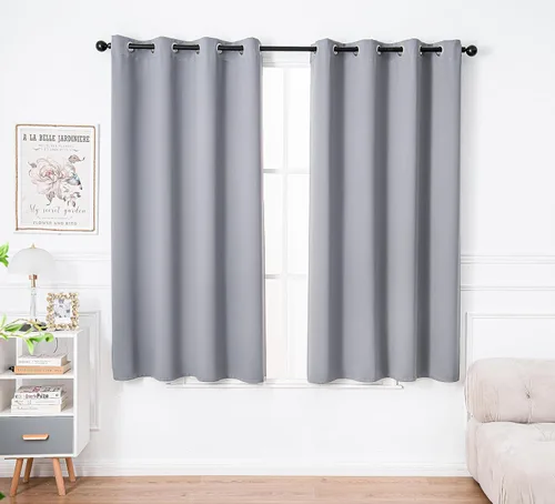 Miniatura 88 de PI Cortinas opacas para dormitorio, tratamiento de ventana con aislamiento térmico de anillo superior, cortinas oscurecedoras de habitación