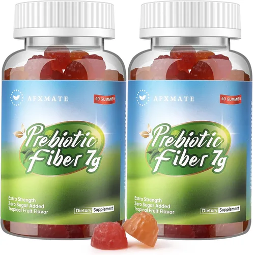 AFXMATE Gomitas de suplemento de fibra para adultos, 0.25 oz de fibra sin azúcar, veganas y sin gluten, salud digestiva, apoyo a la regularidad, 120