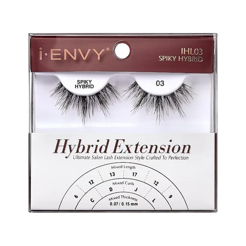i-ENVY - Pestañas postizas de extensión, pestañas híbridas transparentes invisibles, con aspecto natural, volumen mixto, rizos, pestañas postizas de