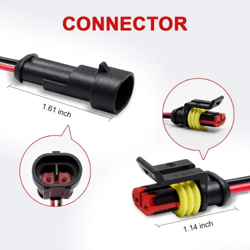 Miniatura 3 de Conector de 2 pines (kit de 6), conectores eléctricos automotrices de 18 AWG, conectores de cable impermeables, conectores eléctricos de 2 pines