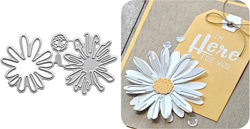1 troquel de corte de flores de margarita, troqueles de flores, plantillas de corte de metal DIY Scrapbooking Artist para álbumes de recortes, Flor