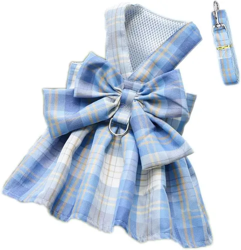 Miniatura 8 de Ropa para Mascotas Linda Collarín con Moño Vestido de Tutu para Perros Hembra Ropa para Perras Yorkie Arnés Rosa